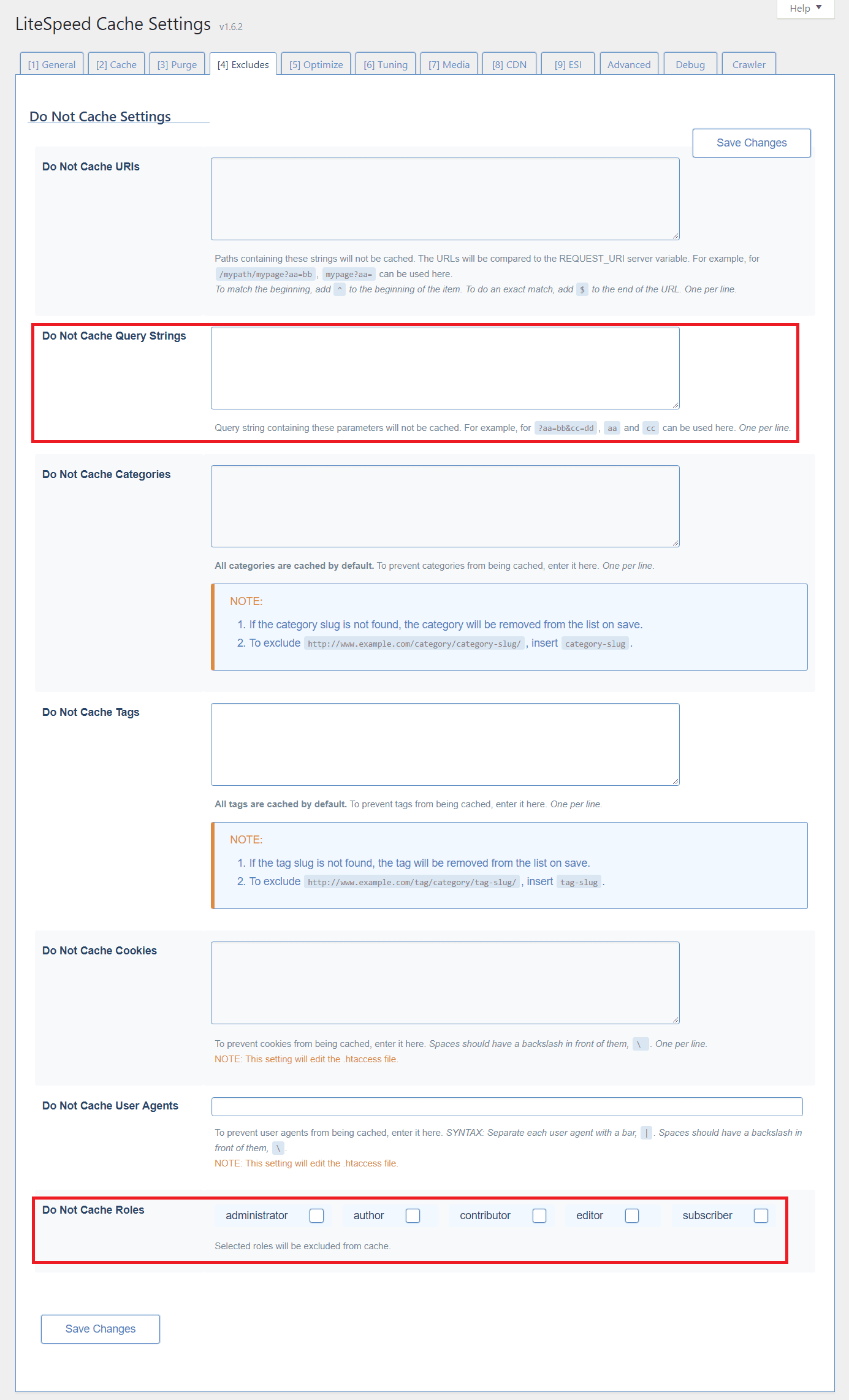 WordPress Wednesday LSCache New Feature Additional Excludes