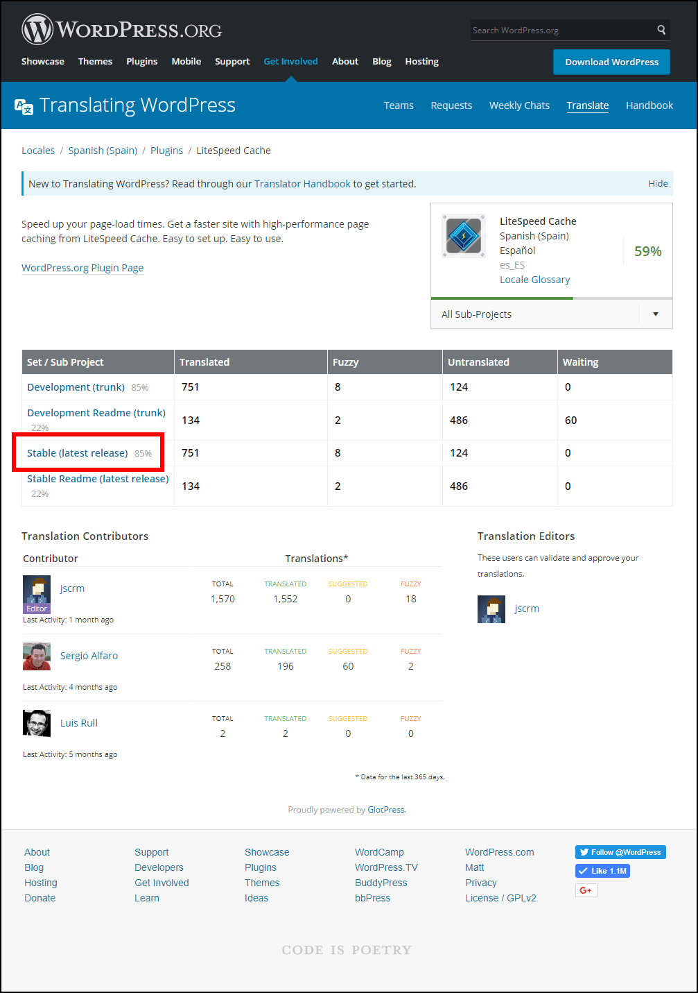 Translating LSCache for WordPress: Edit the Stable Release