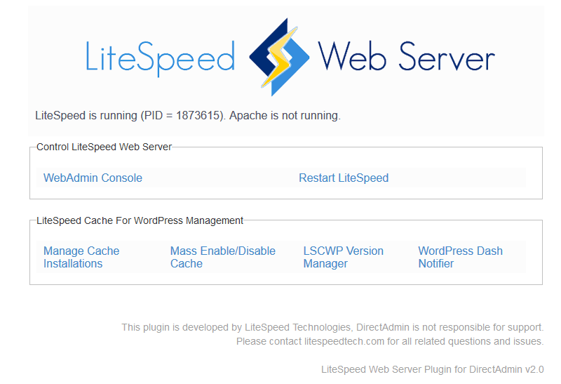 OpenLiteSpeed Support in DirectAdmin