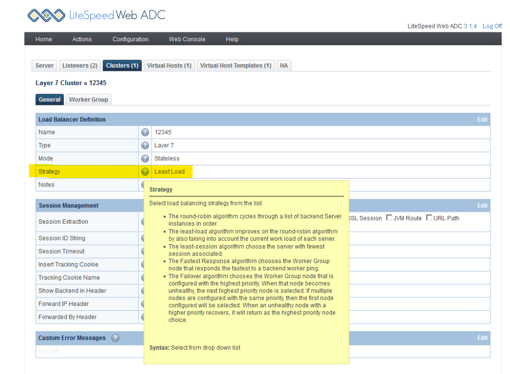 Configure Load Balancing Failover Strategy