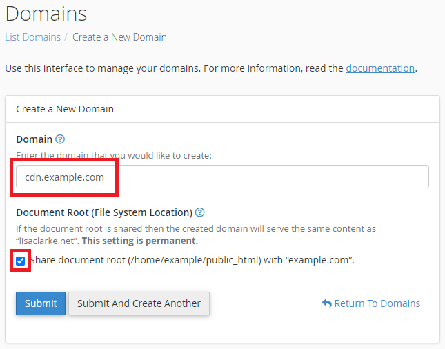 Create a subdomain in cPanel